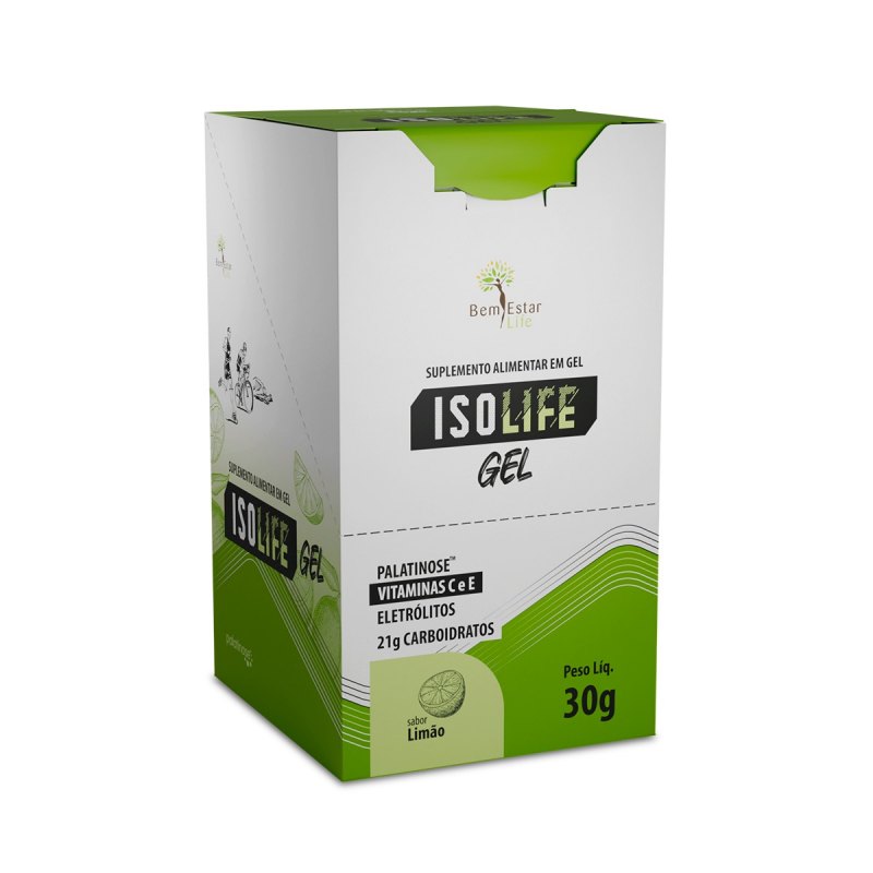 GEL CARBO ISOLIFE COM VITAMINAS C e E - 10 SACHE SABOR LIMÃO