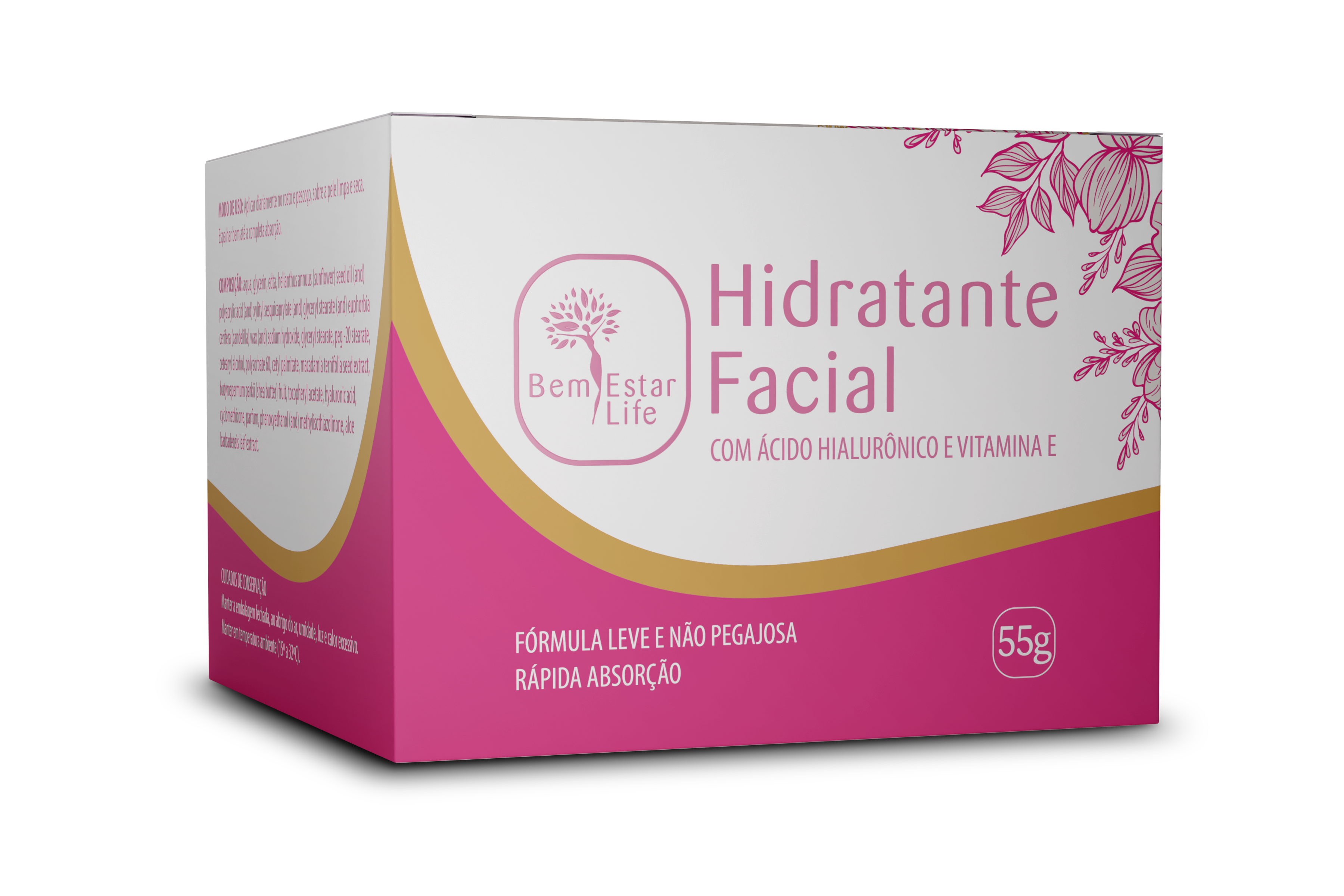 CREME HIDRATANTE FACIAL COM ACIDO HIALURONICO