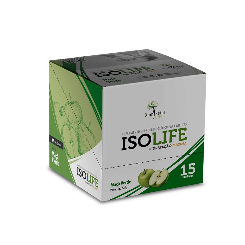 ISO LIFE ISOTONICO DE MAÇA VERDE - 15 SACHET