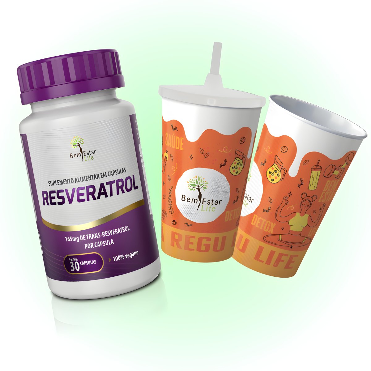 VERÃO OFERTAS RESVERATROL + COPO ECOLOGICO 550 ML LARANJA COM CANUDO NA COMPRA DO SUPREME GOL, THERMO OU MAXX