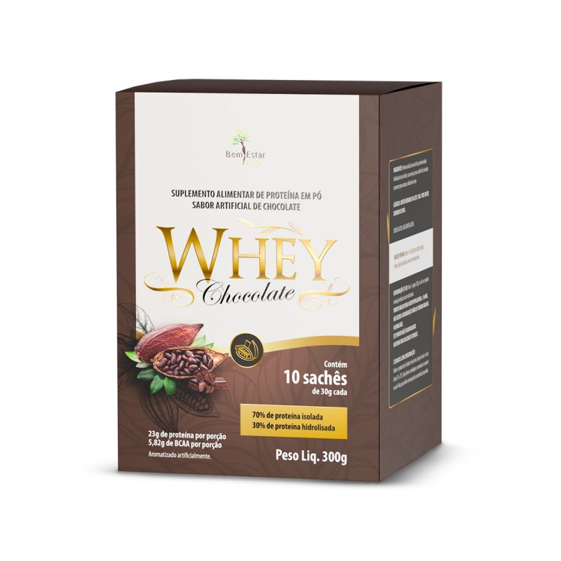 WHEY PROTEIN SABOR CHOCOLATE 10 SACHES DE 30G